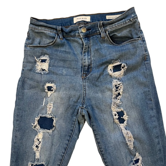 PacSun Power Super Stretch High Rise Distressed Ankle Jegging, Sz 29 - Picture 4 of 14